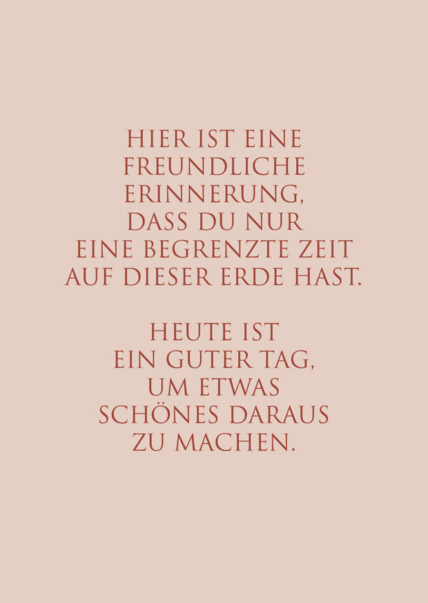 Postkarte "Hier ist eine freundliche Erinnerung"