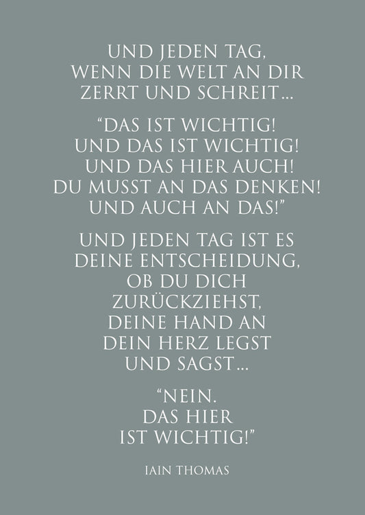 Postkarte "Dein Hand an Dein Herz…"