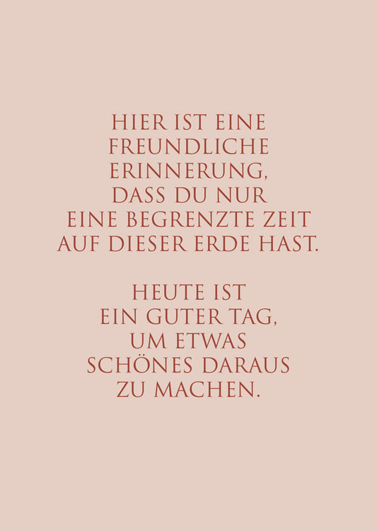 Postkarte "Hier ist eine freundliche Erinnerung"