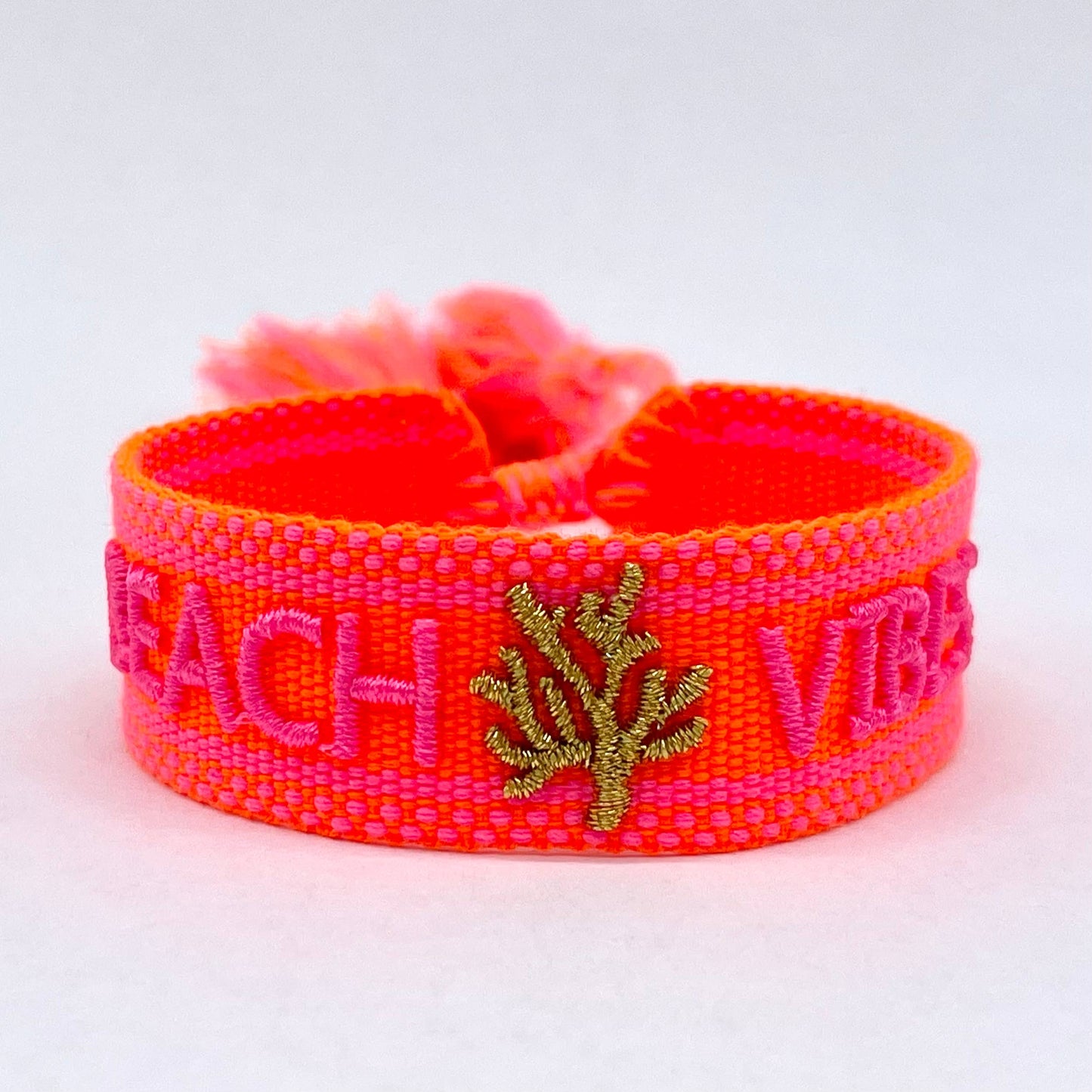 BEACH VIBES Statement Armband gewebt, bestickt