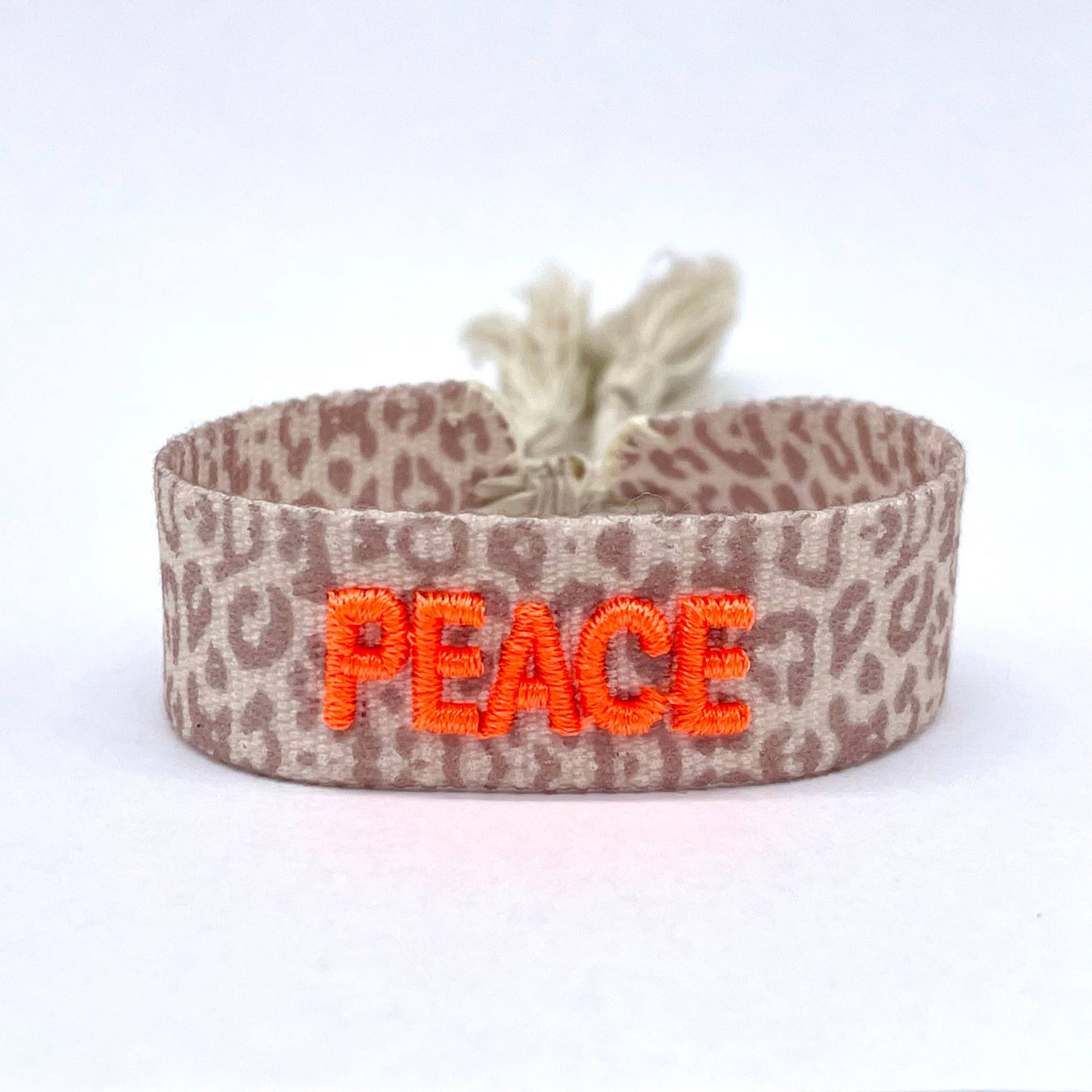 PEACE Statement Armband gewebt, bestickt
