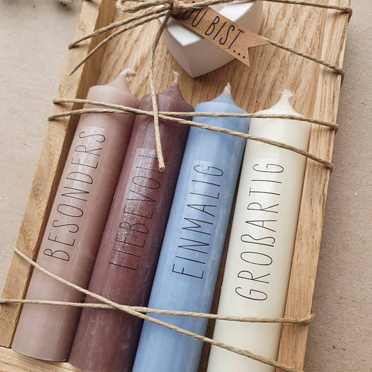 "Du bist..." Kerzenset blau | Bestseller Geburtstag