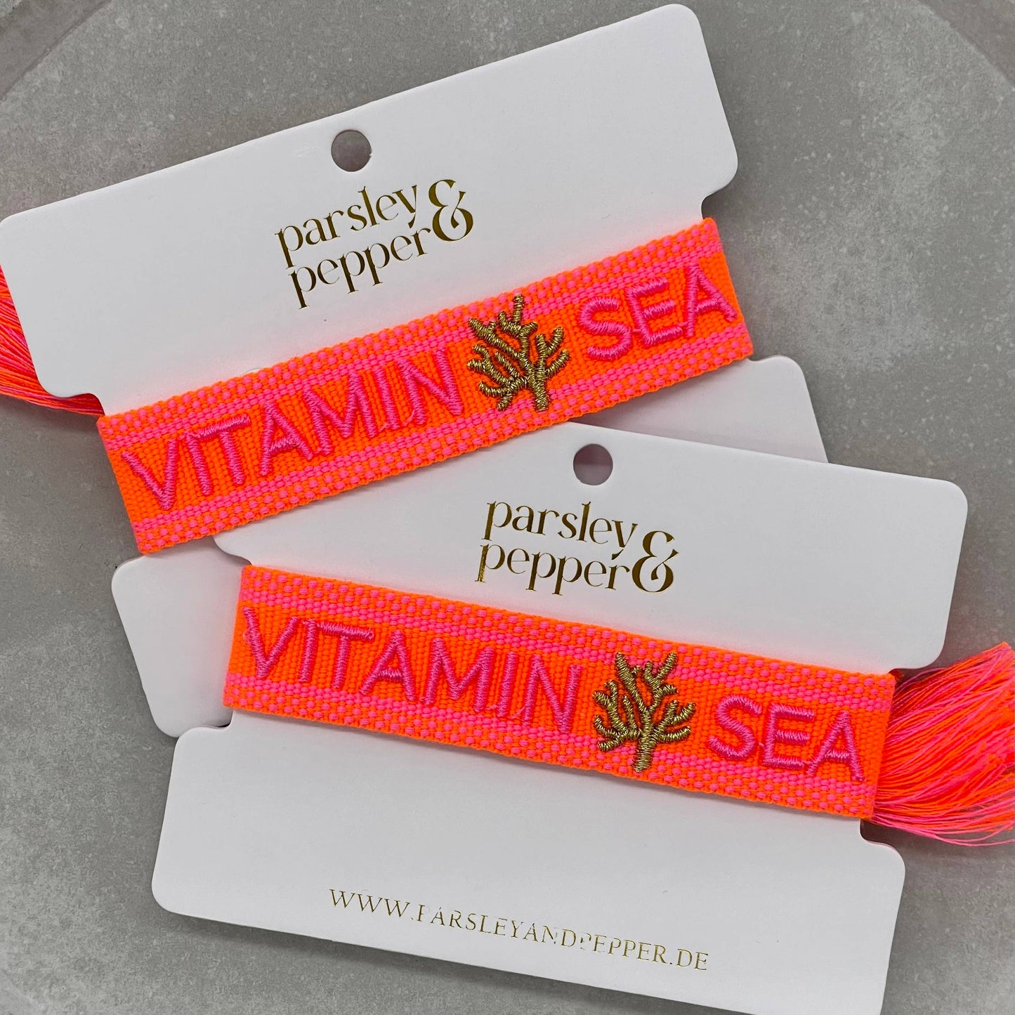 VITAMIN SEA Statement Armband gewebt, bestickt