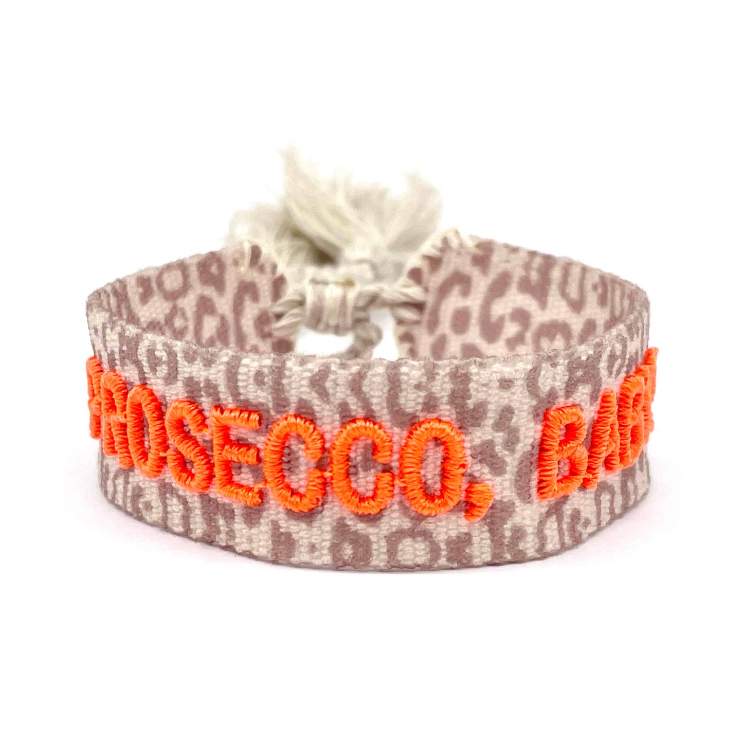 PROSECCO, BABY! Statement Armband gewebt, bestickt