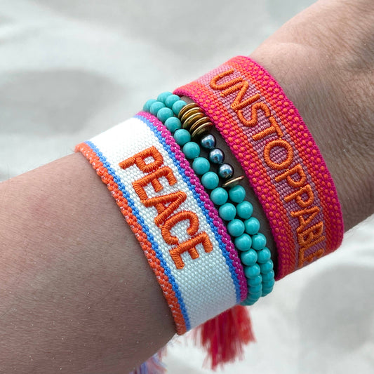 UNSTOPPABLE Statement Armband gewebt, bestickt