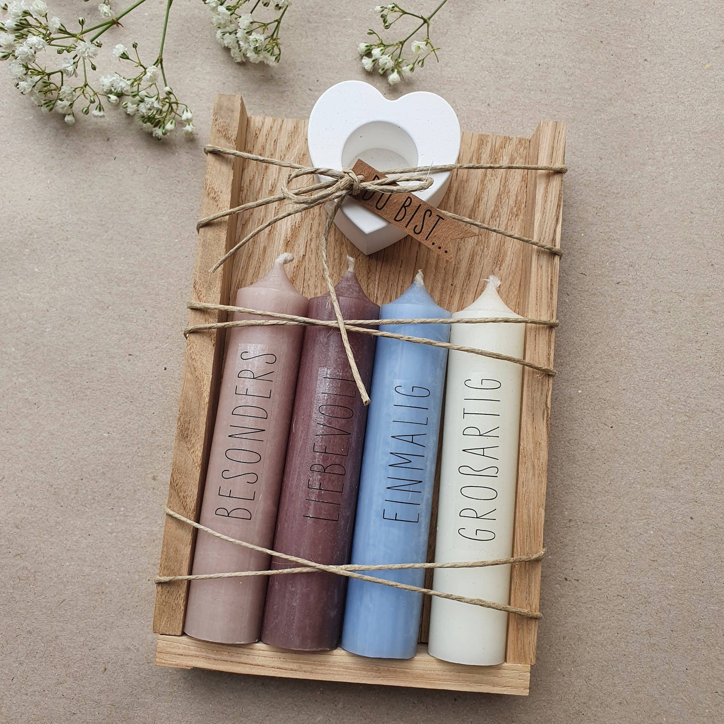 "Du bist..." Kerzenset blau | Bestseller Geburtstag