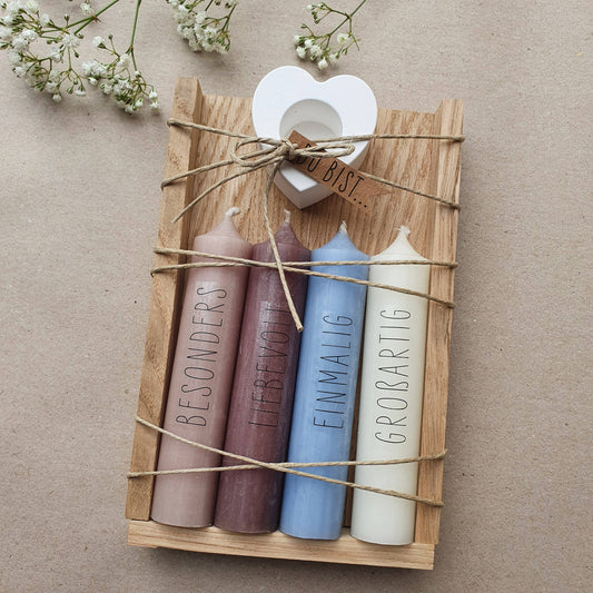 "Du bist..." Kerzenset blau | Bestseller Geburtstag